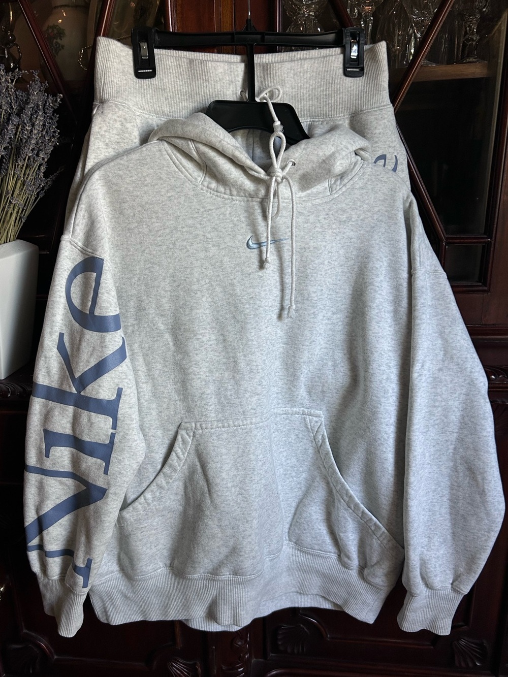 Nike Phoenix Fleece Heather Grey Matching Set Hoodie & Shorts